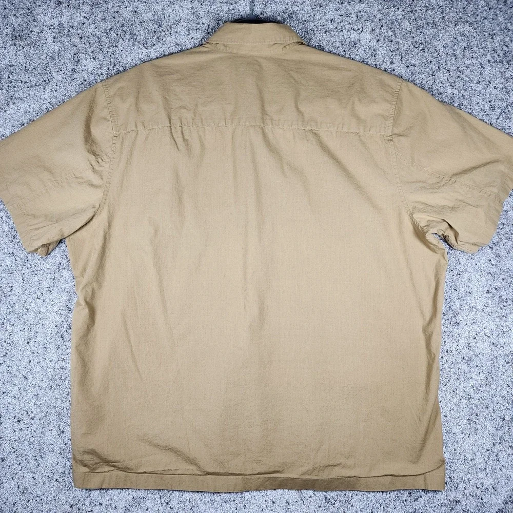 Banana Republic Button Down Shirt Mens XL Khaki Stretch Short Sleeve EUC